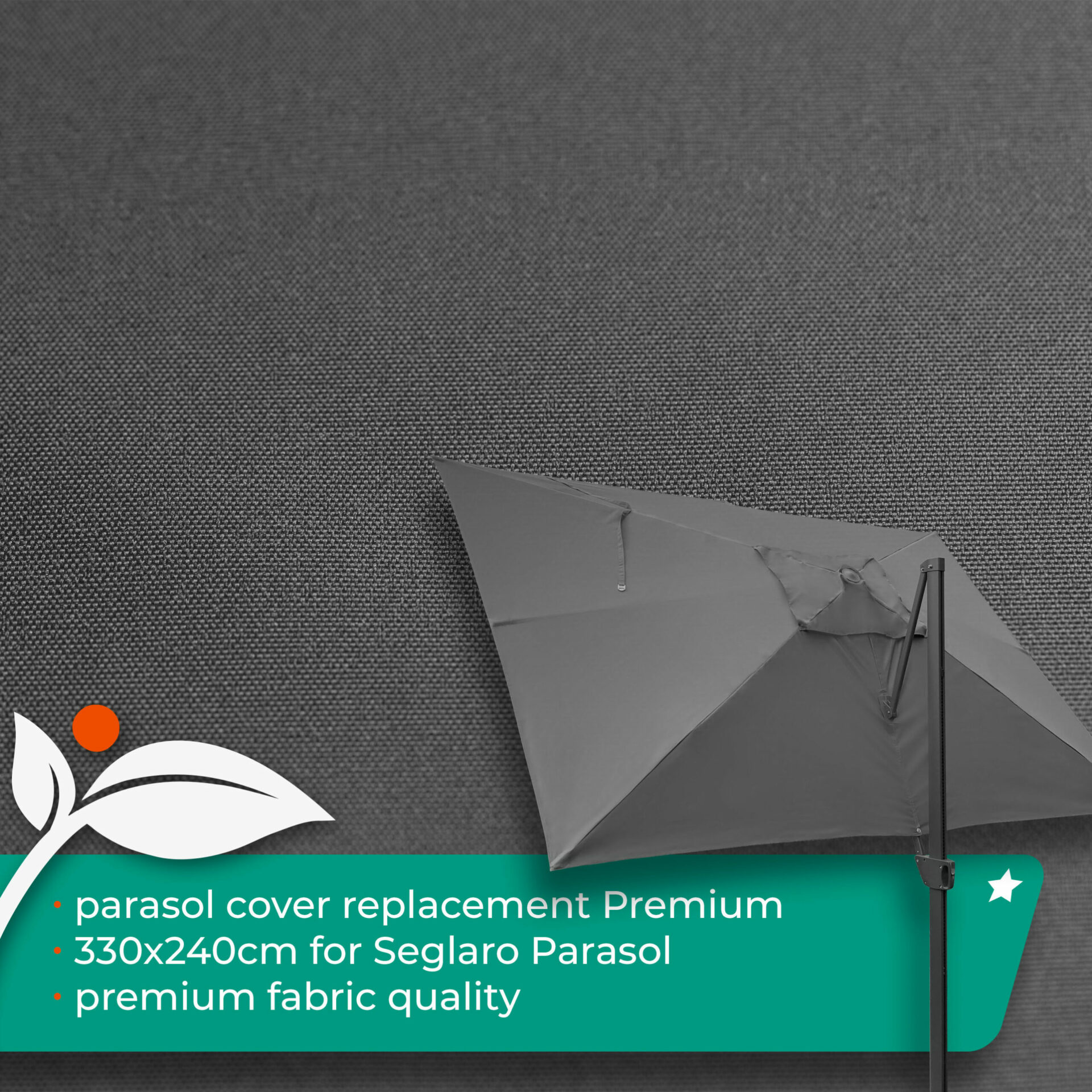 Rivestimento Ricambio Ombrellone 330x240cm - Per IKEA Seglarö/Seglaro, 8 Raggi - Foto 11